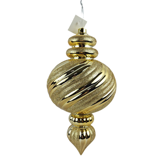 XO1071 FINIAL w/GLITTER ORNAMENT 14"