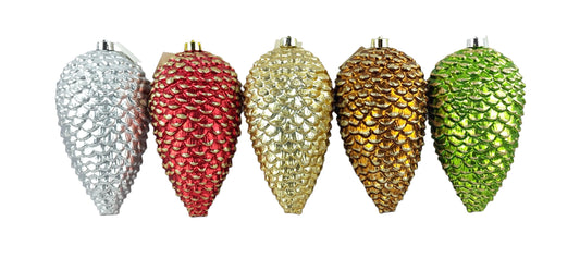 XO1074 PINECONE w/GLITTER ORNAMENT 9.5"