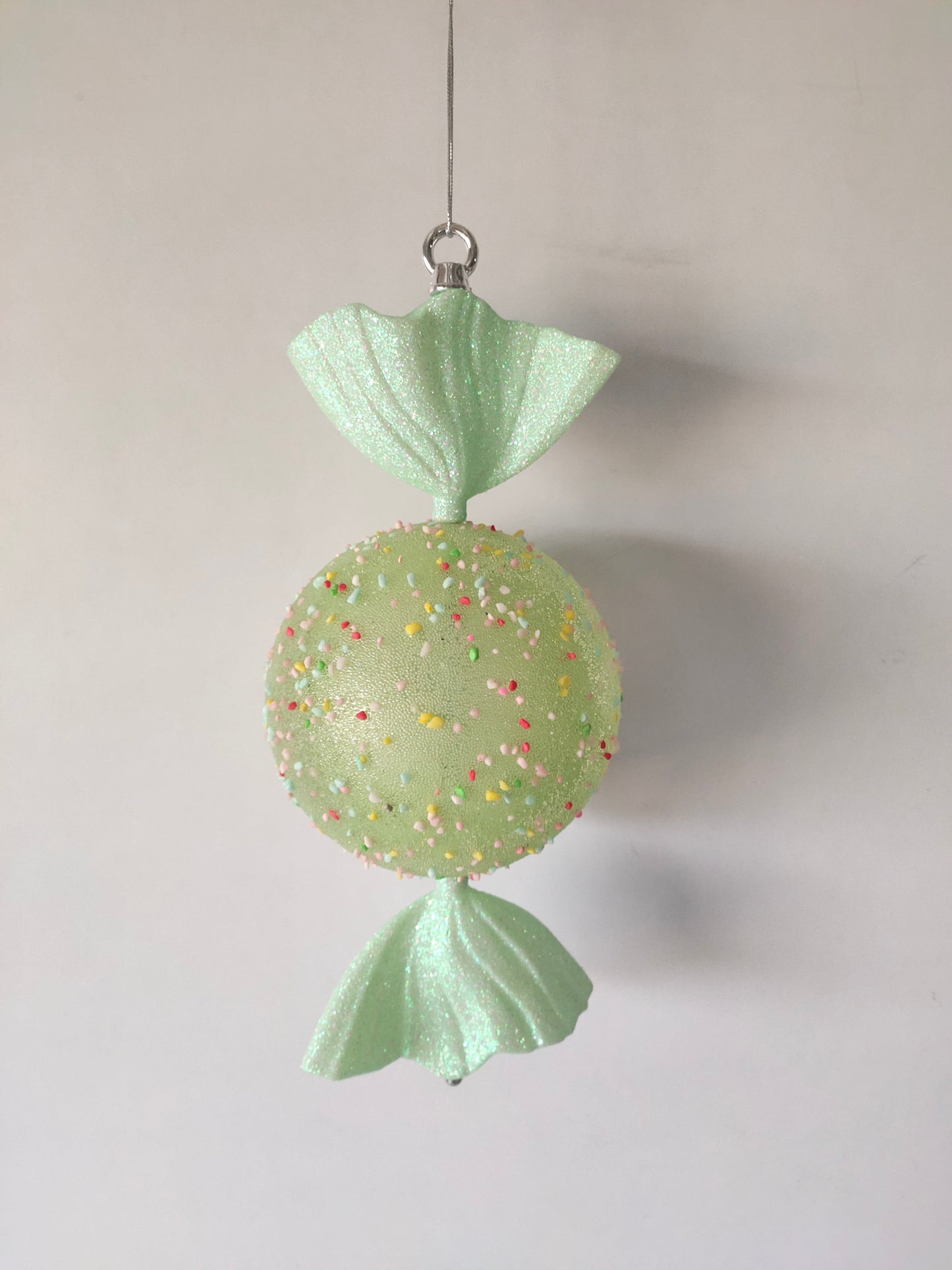 XO1116 CLEAR CANDY ORN w/SPRINKLE,15"