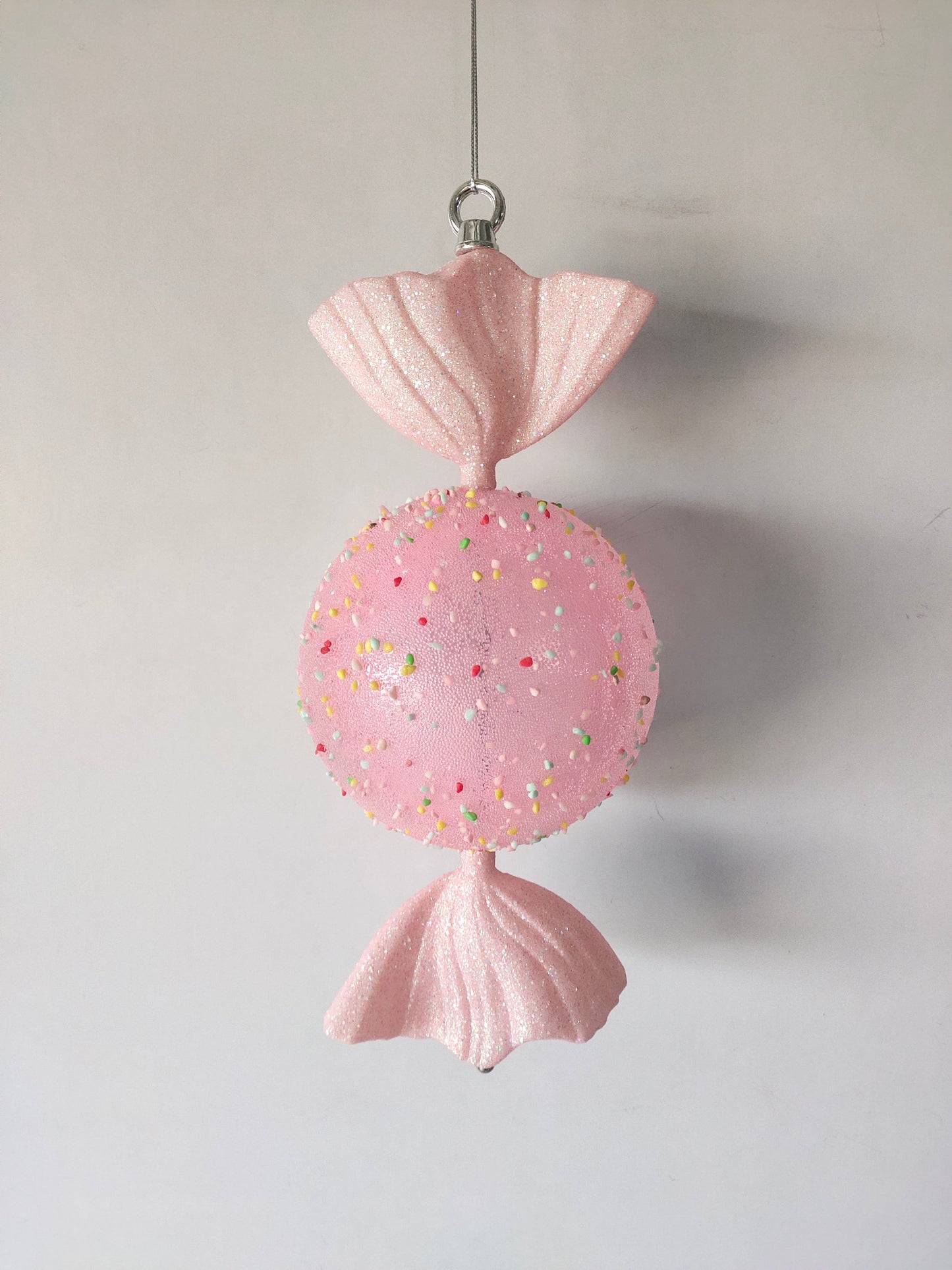 XO1116 CLEAR CANDY ORN w/SPRINKLE,15"