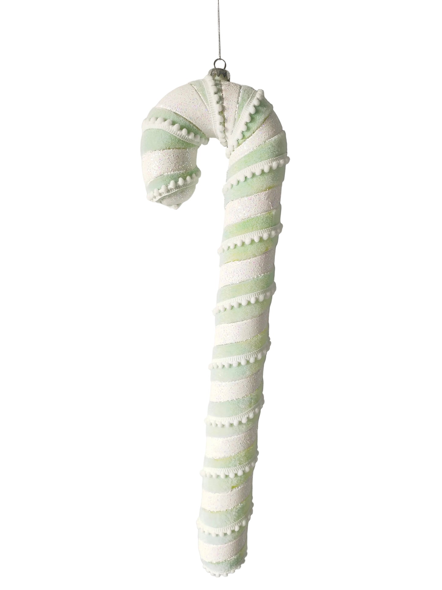 XO1121 GLITTERED/VELVET CANDY CANE,23.5"