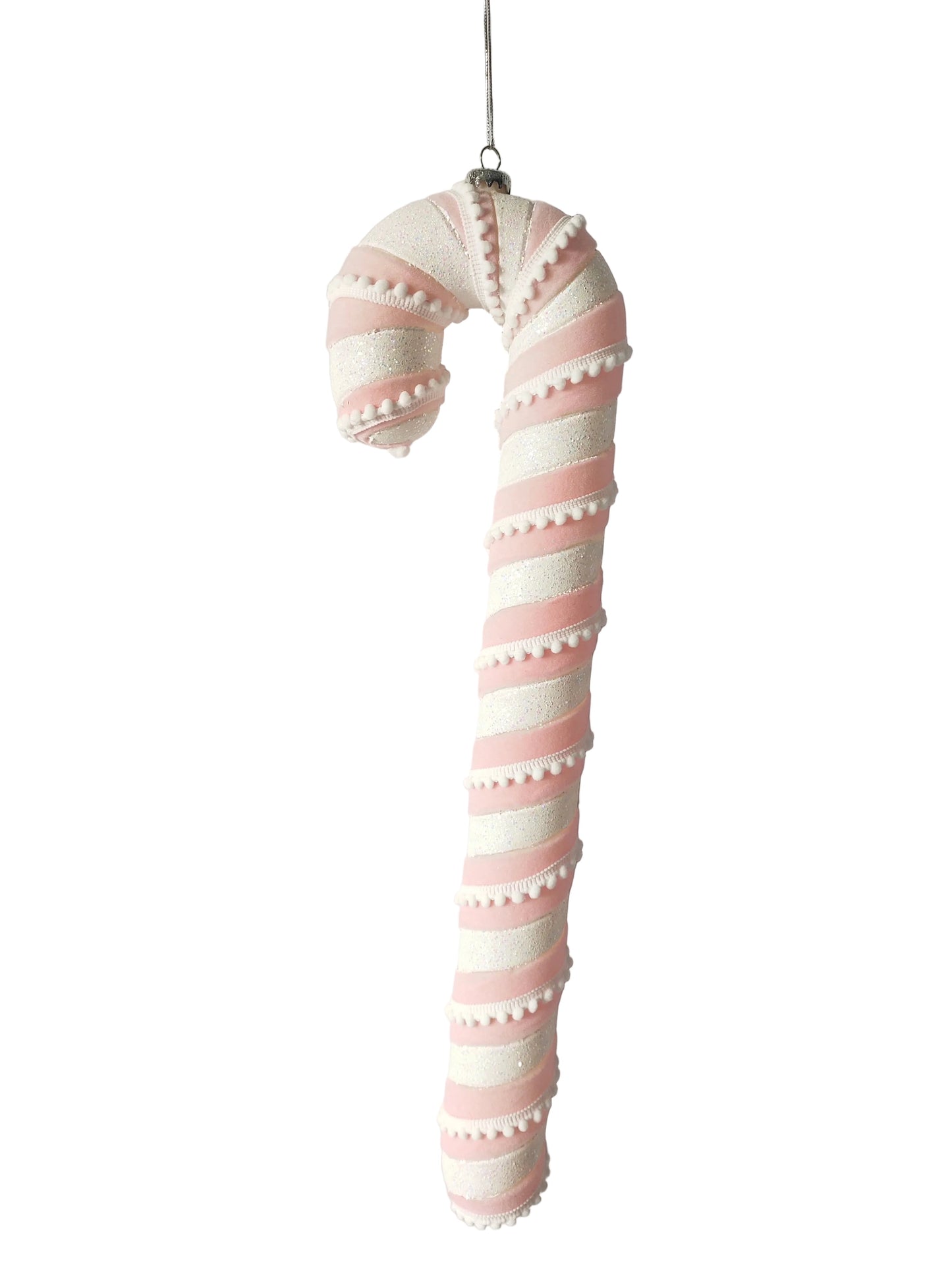 XO1121 GLITTERED/VELVET CANDY CANE,23.5"