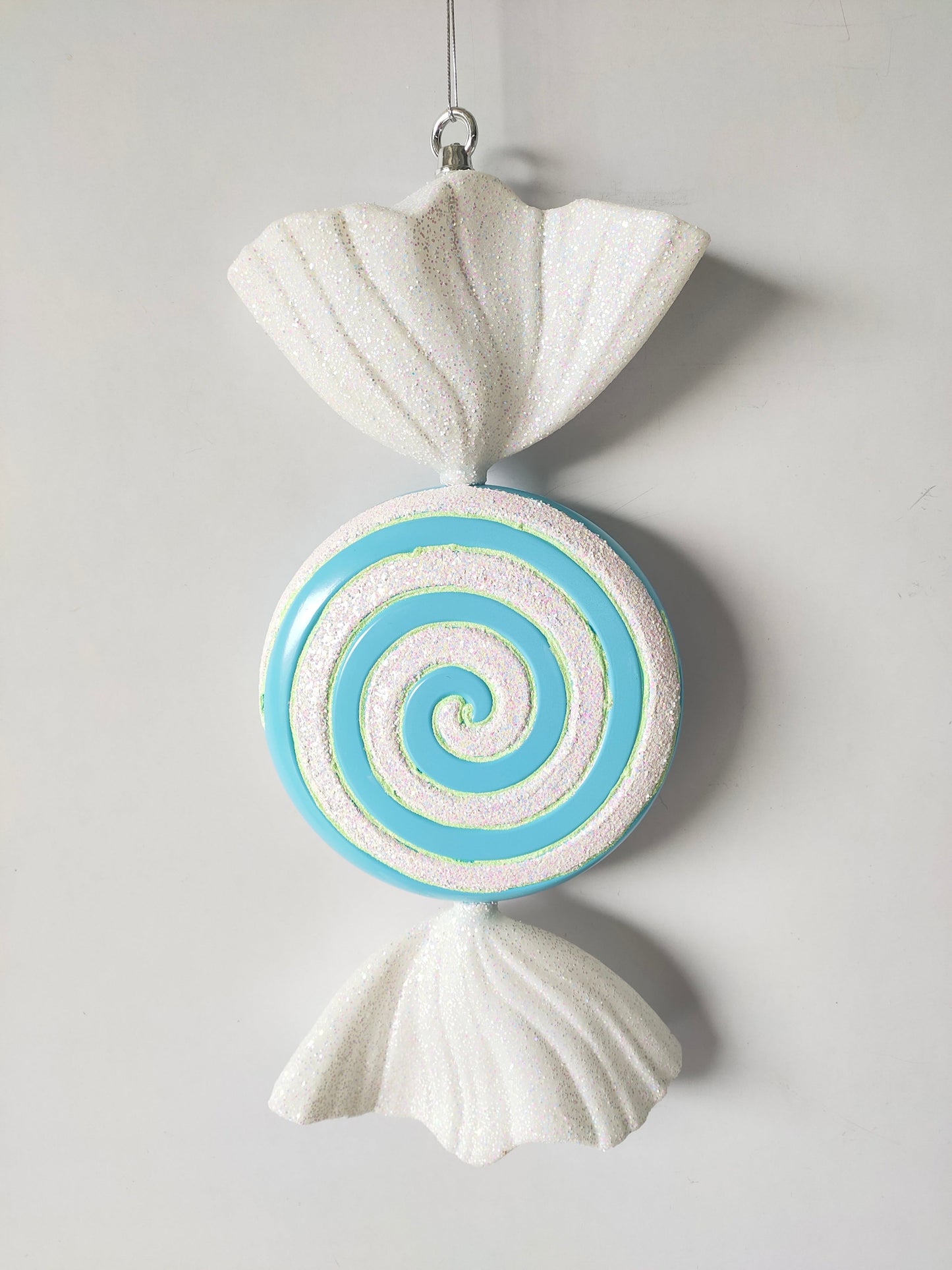 XO1124 GLITTERED SPIRAL CANDY ORN,19"