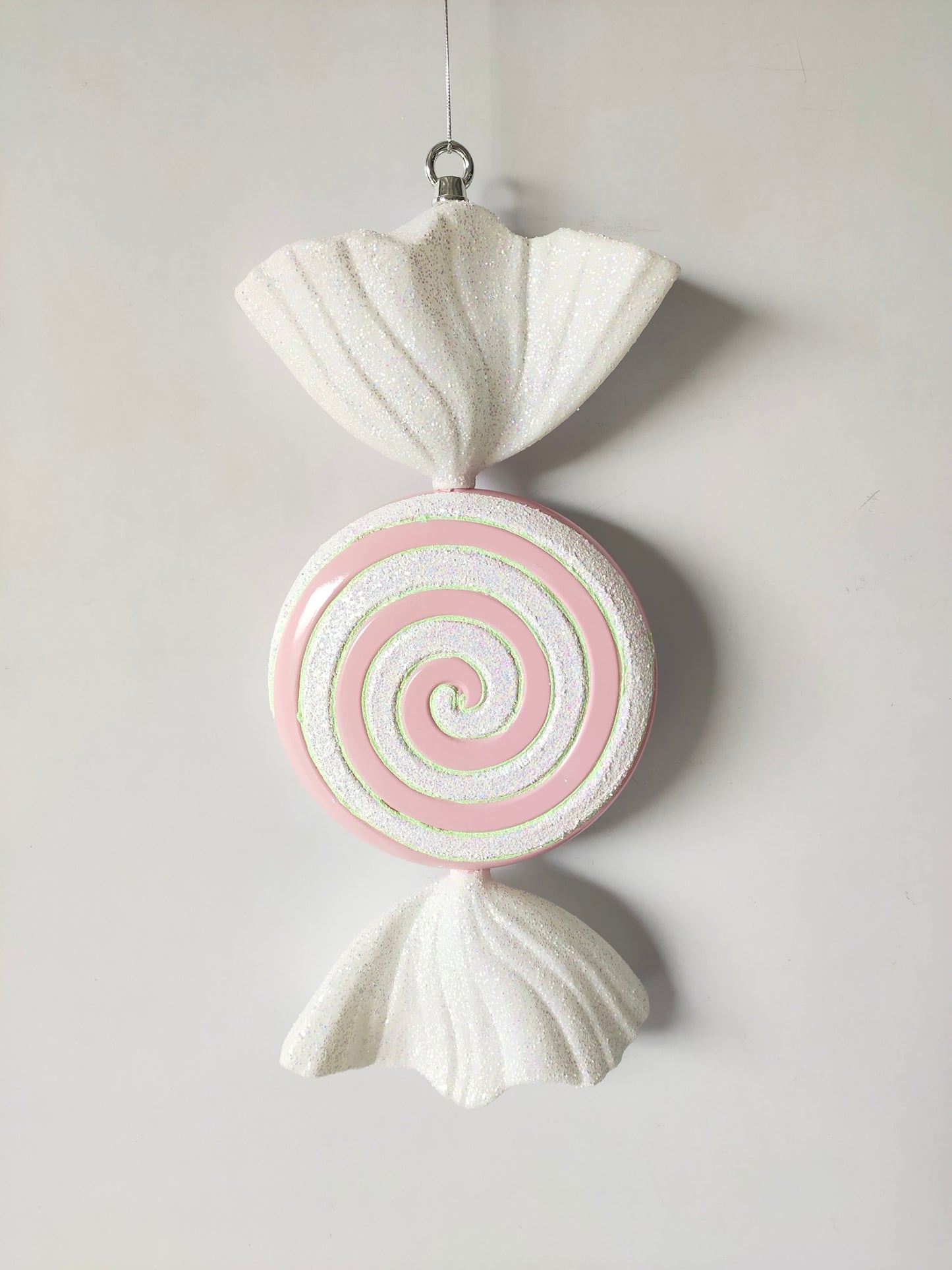 XO1124 GLITTERED SPIRAL CANDY ORN,19"