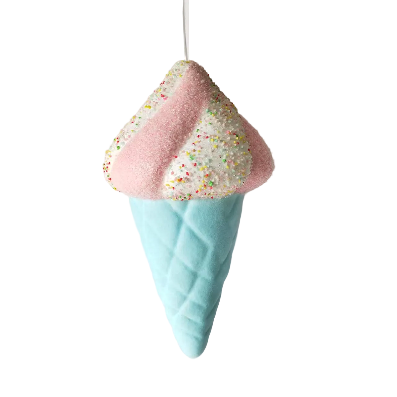 XO1127 FLOCKED ICE CREAM ORN w/SPRINKLE,19"