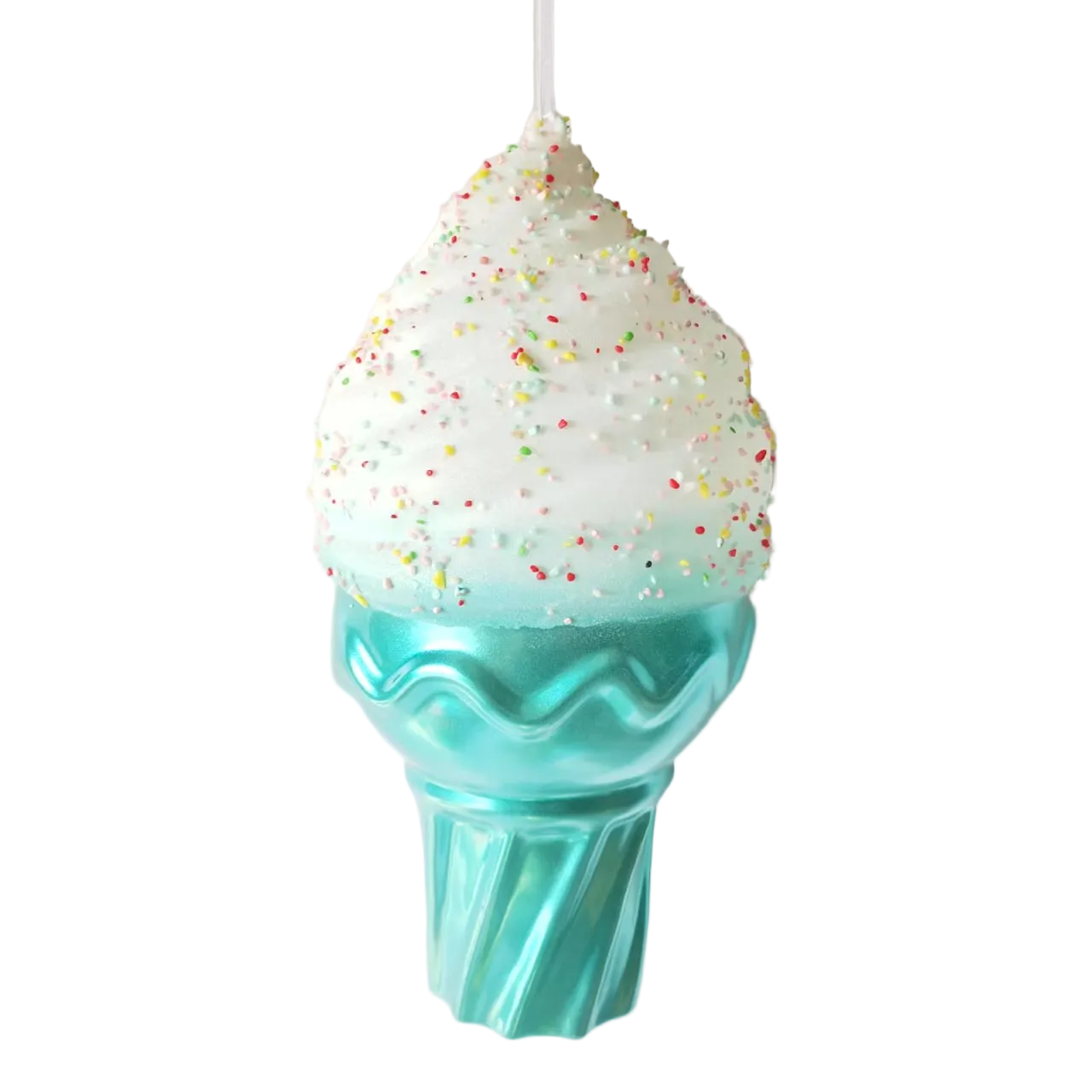 XO1128 METALLIC ICE CREAM ORN w/SPRINKLE,17.5"