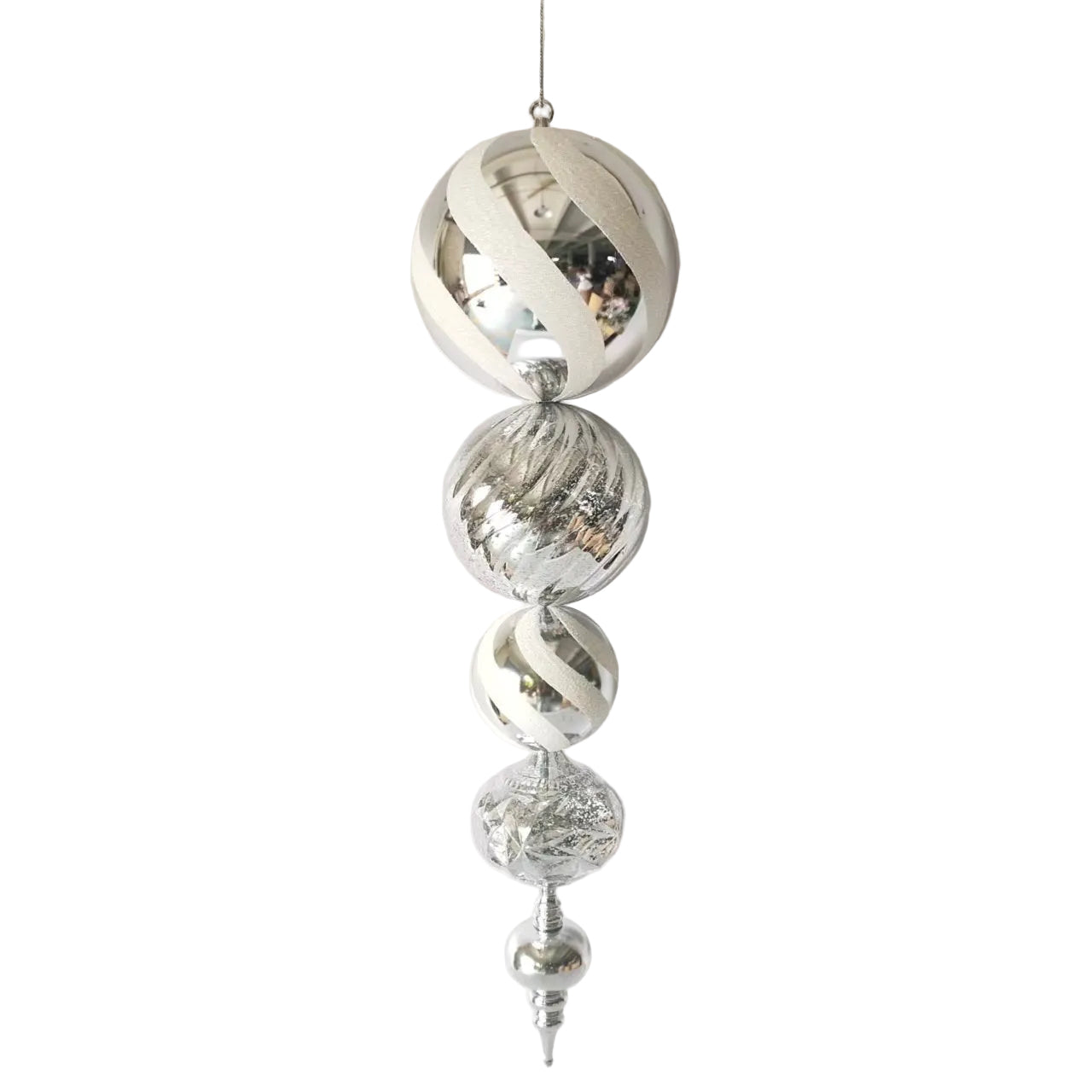XO1163 MIXED BALL/PINE HANGING FINIAL,37"