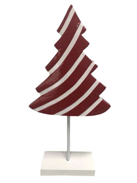 XR13087 RESIN FLAT STRIPED XMAS TREE TP,30"