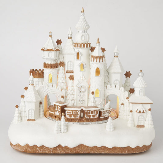 XR13172 GINGERBREAD CASTLE w/LED/MUSIC BOX