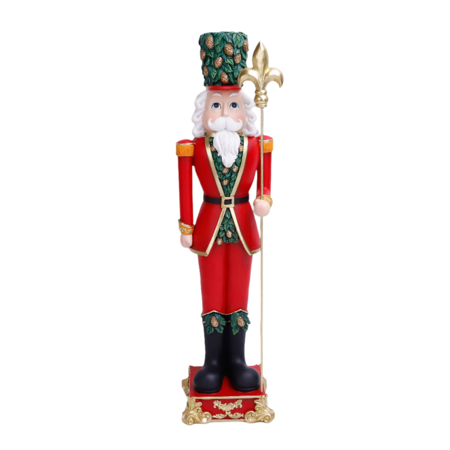 XR13209 RESIN NUTCRACKER w/PINECONE HAT 20"