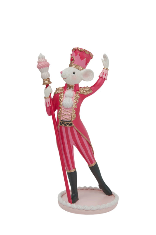 XR13262 RESIN KING MOUSE w/CUPCAKE 10.5"