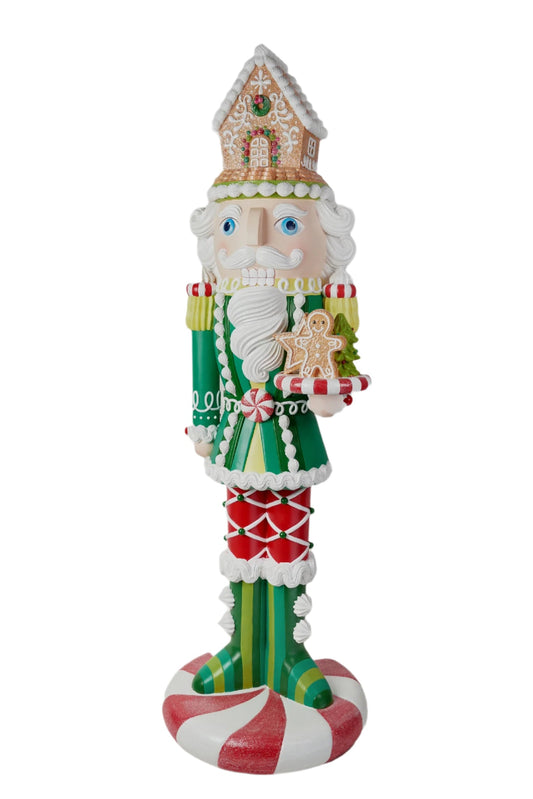 XR13269 RESIN NUTCRACKER ON PEPPERMINT 73"