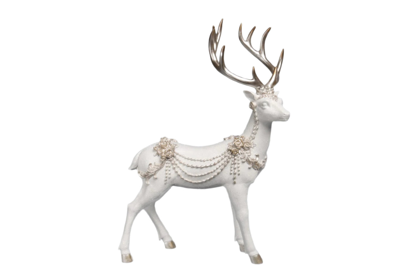 XR13281 RESIN REINDEER w/JEWELLERY 17"