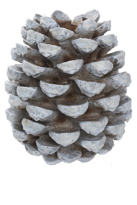 XR13300 RESIN FROSTED PINECONE C/HOLDER 14"