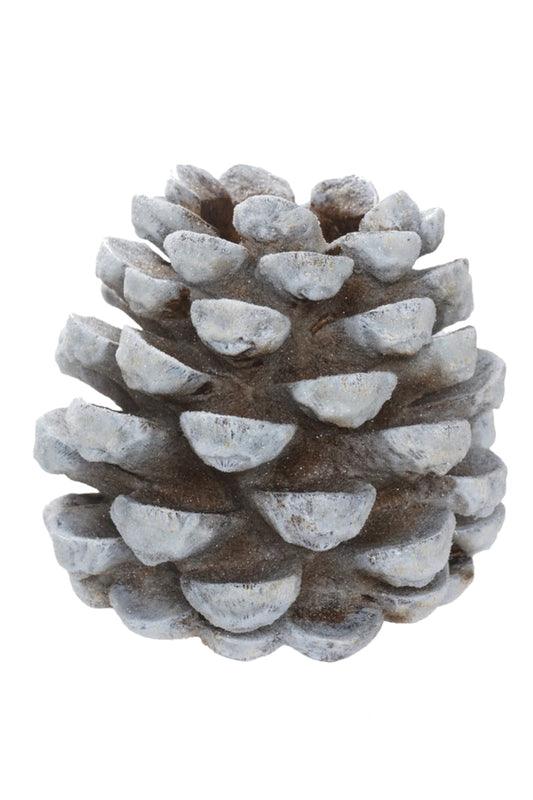 XR13301 RESIN FROSTED PINECONE C/HOLDER 10"