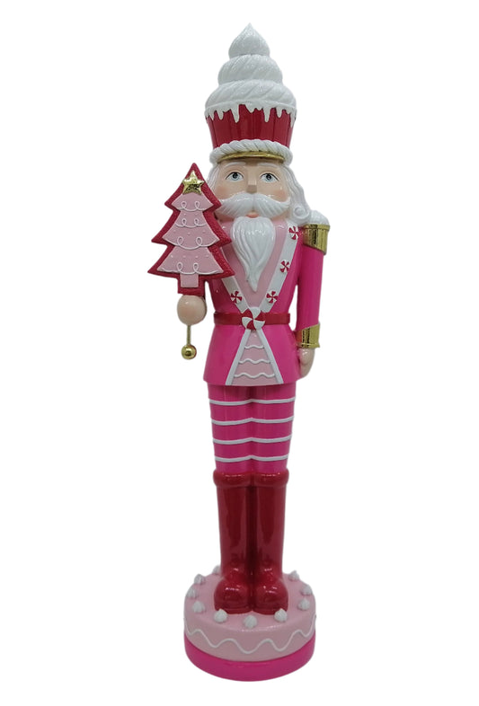 XR13311 RESIN SOLDIER HOLDING XMAS TREE 37"