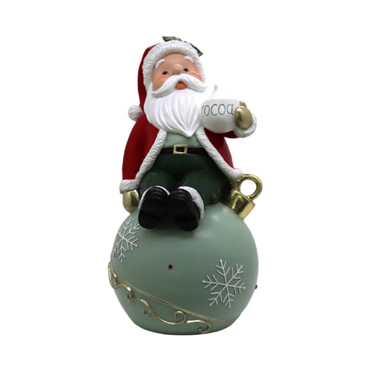 XR13313 RESIN SANTA ON ORNAMENT 31"