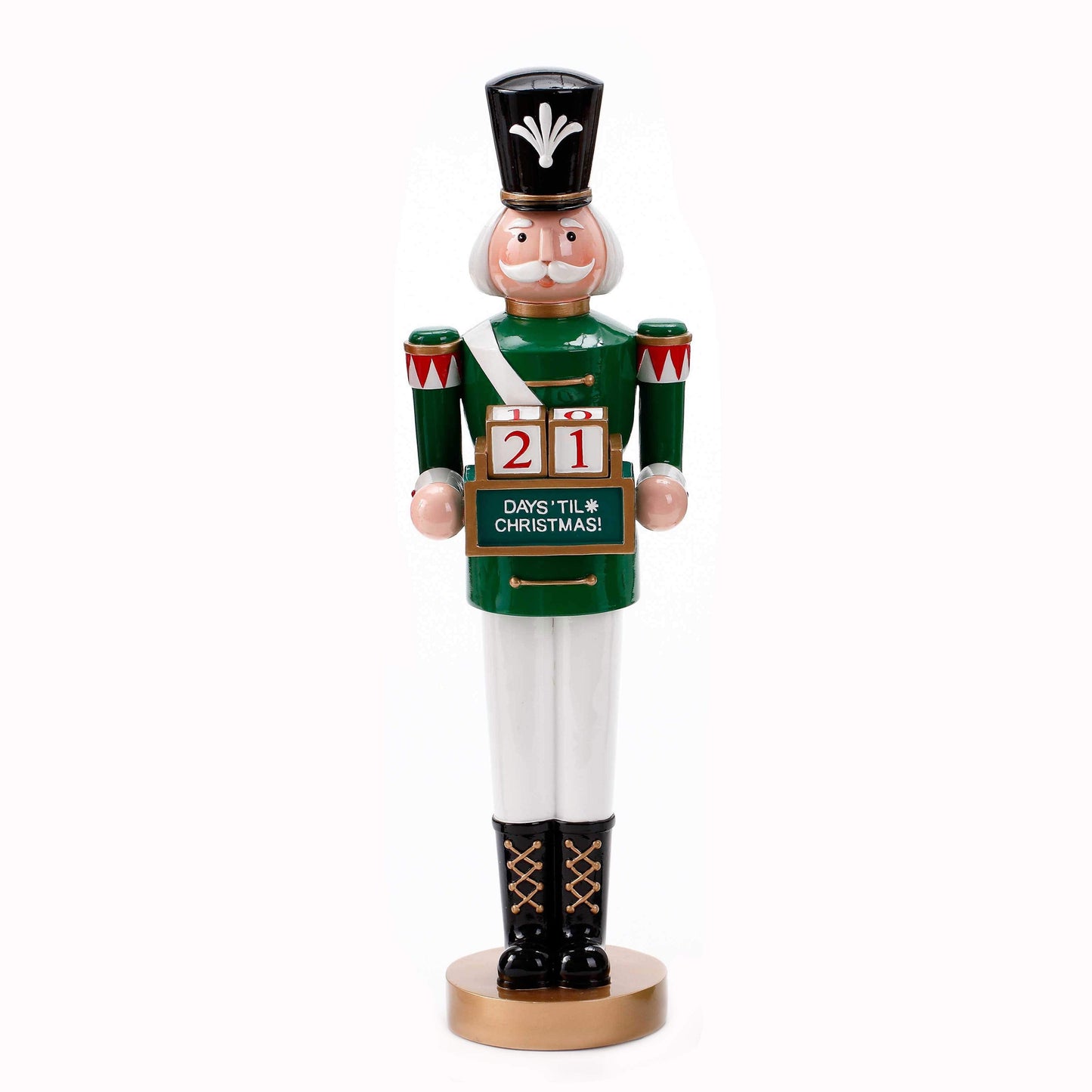 XR13317 RESIN NUTCRACKER w/COUNT DOWN 18"