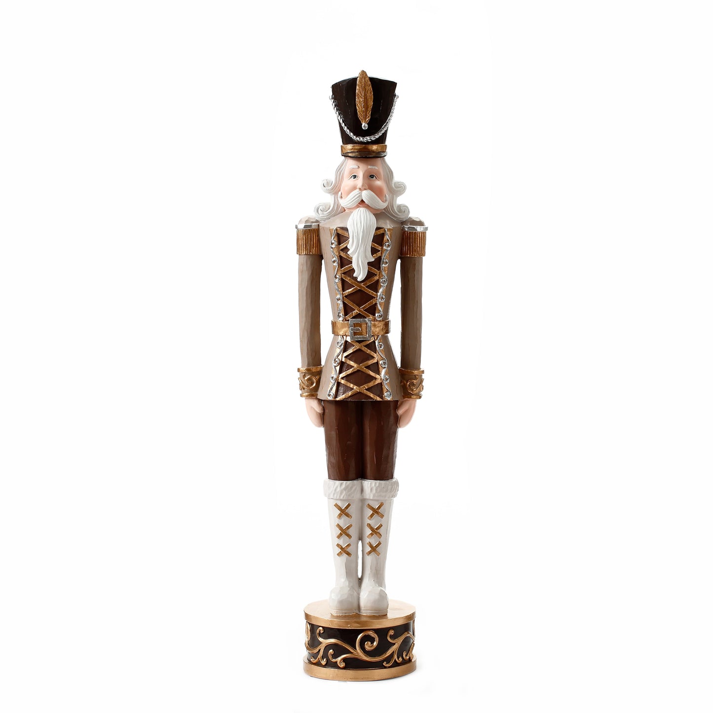 XR13324 RESIN WOODEN-LOOK SOLDIER ON STAND 21"