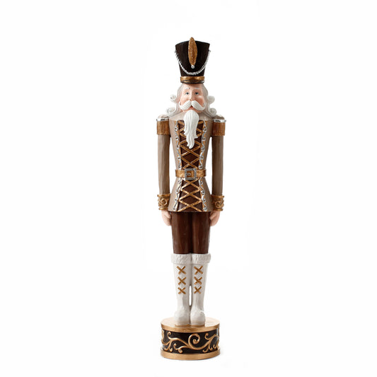 XR13324 RESIN WOODEN-LOOK SOLDIER ON STAND 21"