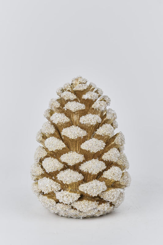 XR13365 RESIN JEWELED PINECONE,D7.5x10"