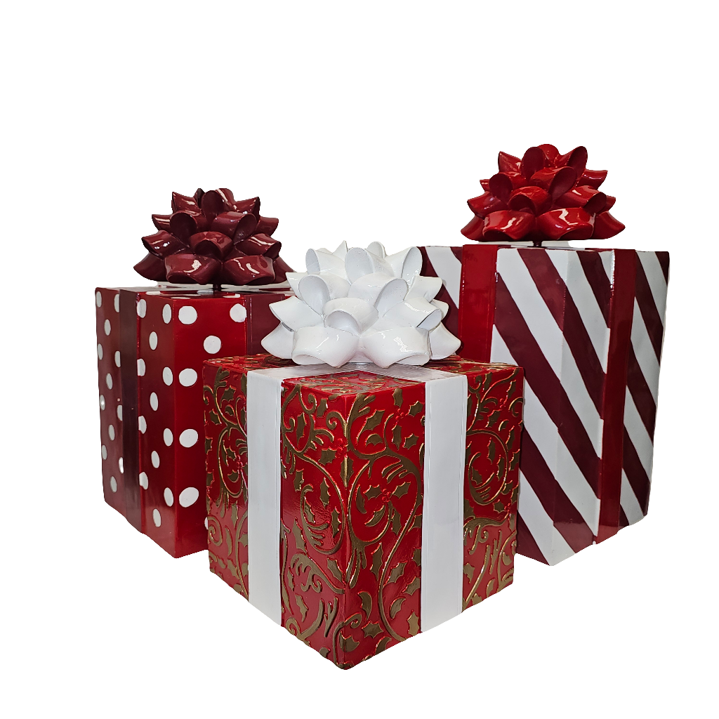 XR13166 RESIN GIFT BOX (S/3) 16/14/12"