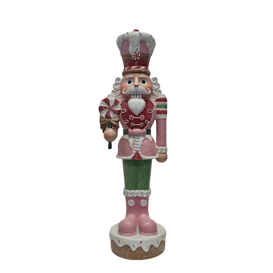 XR13123 RESIN NUTCRACKER w/PEPPRMINT 18"
