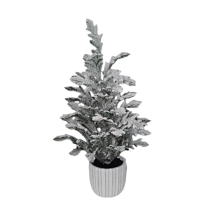 XM30052 FLOCKED POTTED PINE TREE,22"