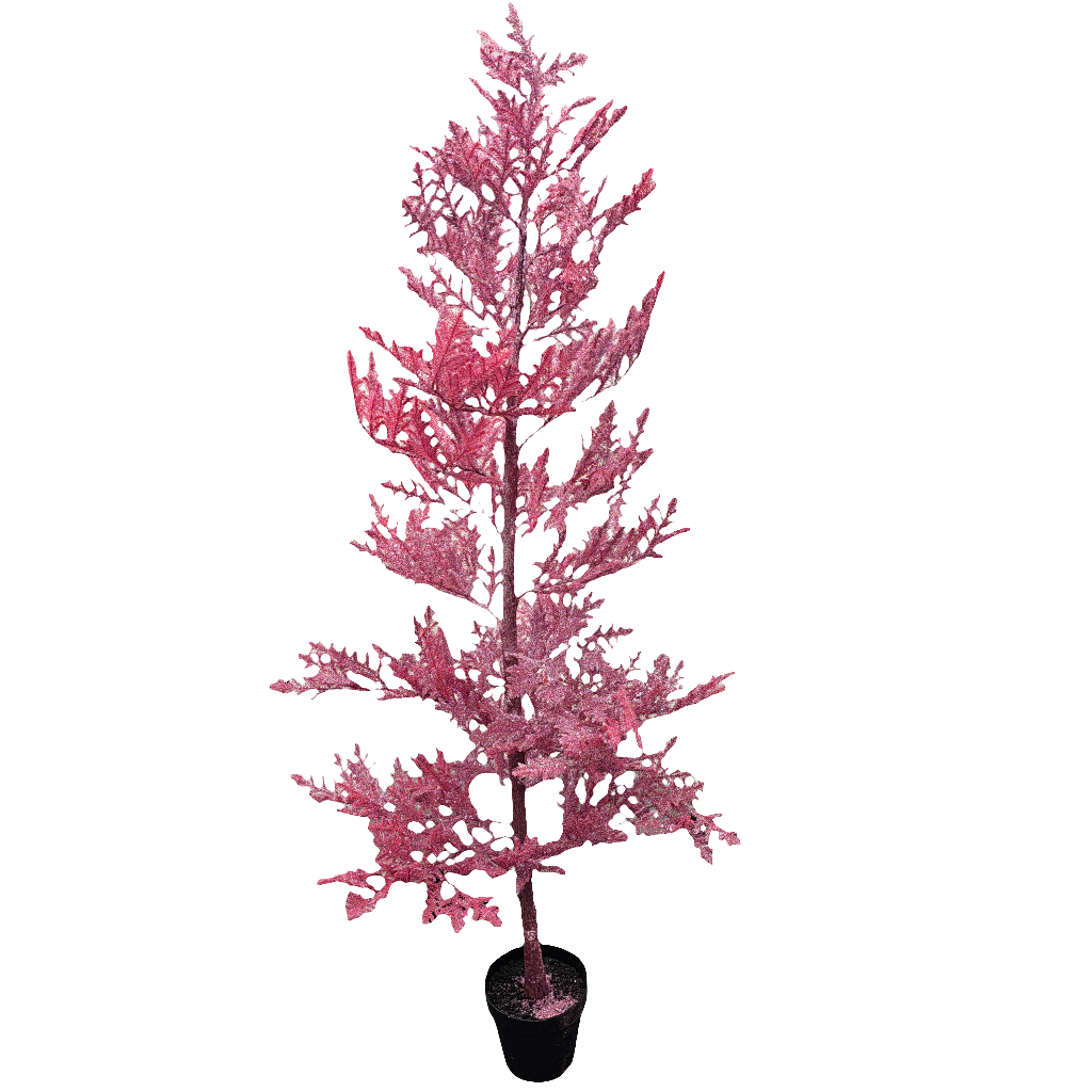 XM30058 POTTED GLITTERED PINE TREE, 6'