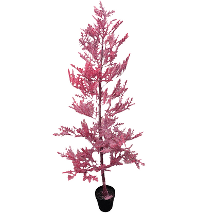 XM30058 POTTED GLITTERED PINE TREE, 6'