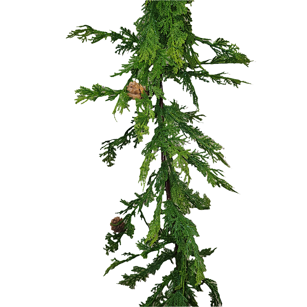 XM13046 CEDAR w/PINECONE GARLAND,10'