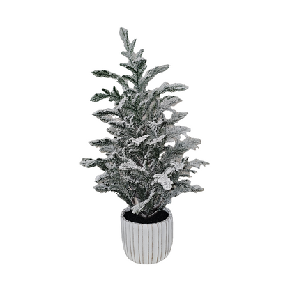 XM30052 FLOCKED POTTED PINE TREE,22"