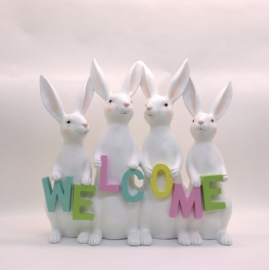 ER13021 BUNNYx4 w/WELCOME,25.25in-1P
