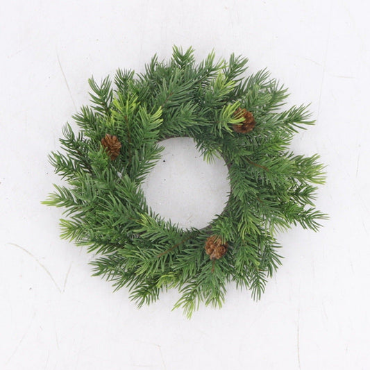 XM13757 PINE/PINECONE CANDLE RING,10"