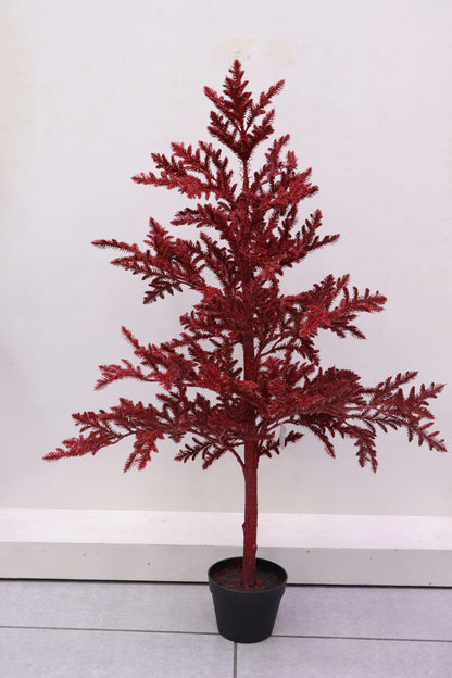 XM30059 POTTED GLITTERED PINE TREE, 4'